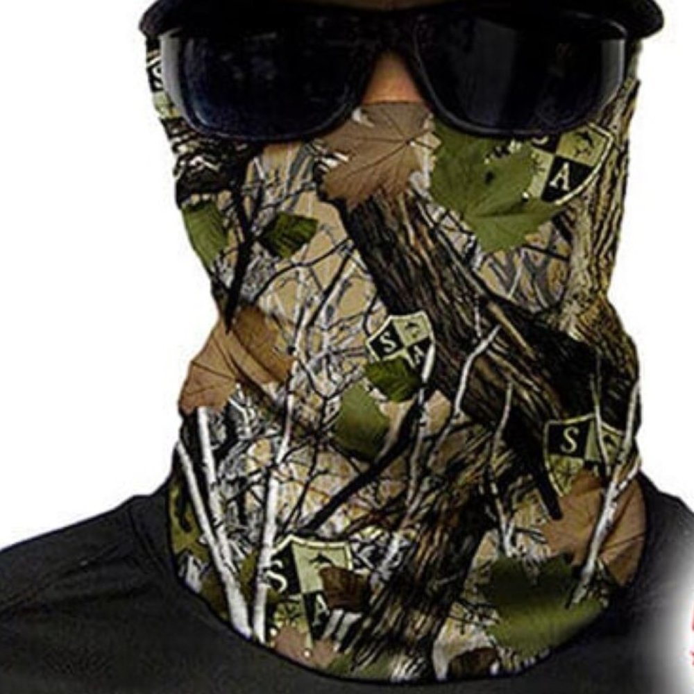 Mens Neck Gaiter Camouflage Forest SA Mask Headband Face Shield Wrap Adult